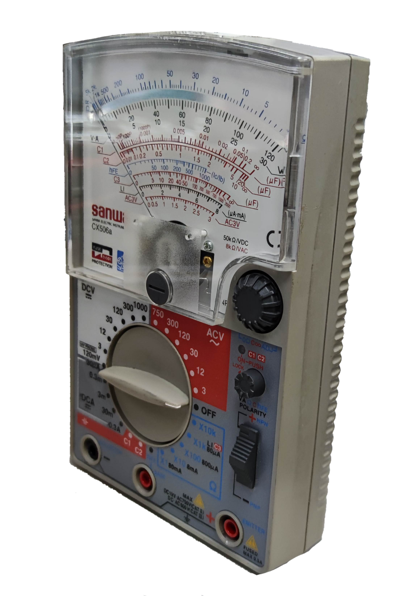 Sanwa Analog Multi-Tester Capacitance Tester with analog dial and multiple measurement settings