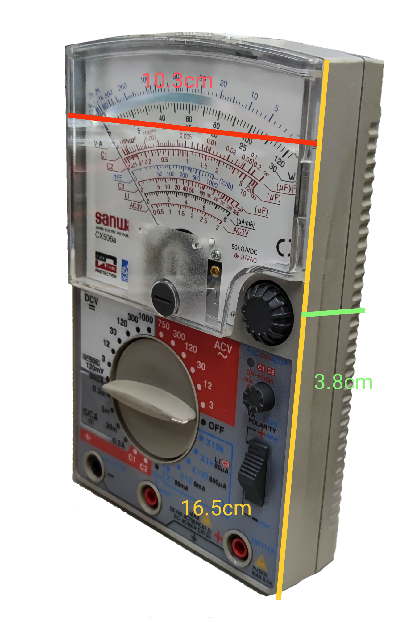 Sanwa Analog Multi-Tester Capacitance Tester electrical trade tool with analog needle display and rotary dial