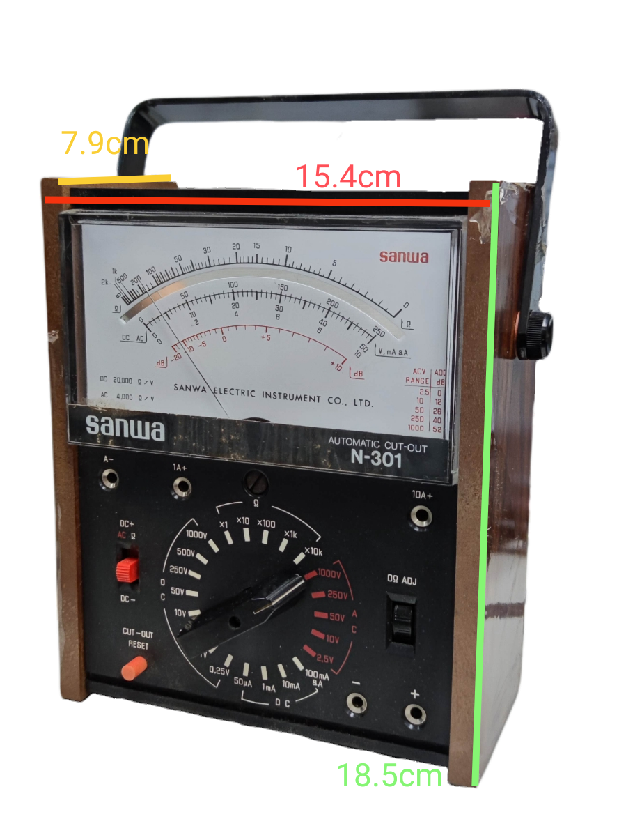 Sanwa Automatic Cut-Out Multi Tester N-301 analog electrical testing tool with multiple dials and measurement settings