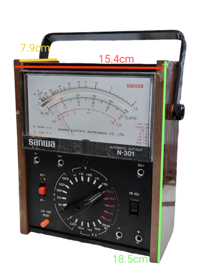 Sanwa Automatic Cut-Out Multi Tester N-301 analog electrical testing tool with multiple dials and measurement settings