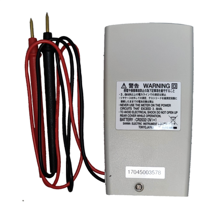 Sanwa Digital Pocket Meter PM3 with attached red and black test probes for electrical measurements