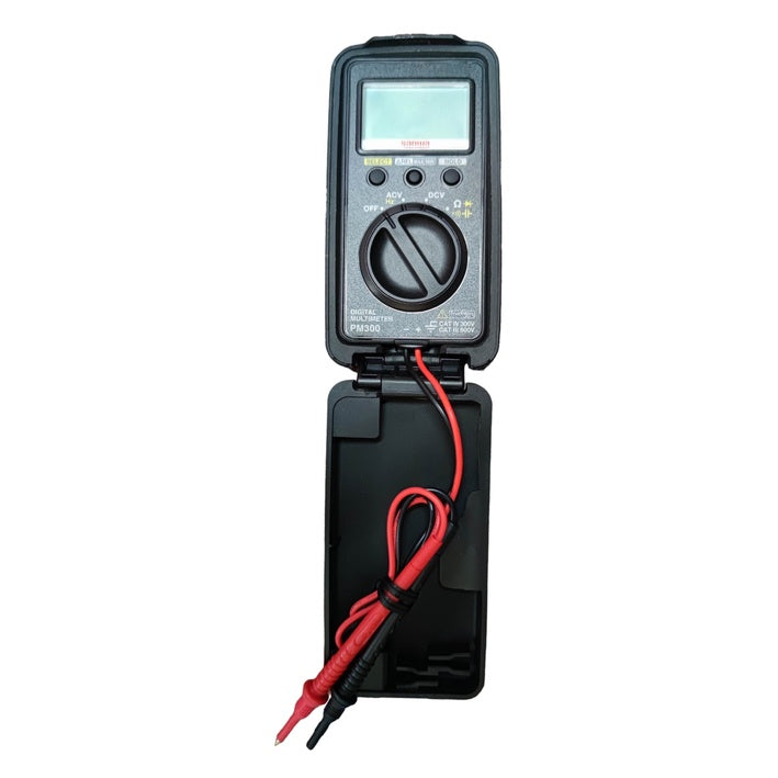 SANWA Digital Pocket Tester PM300, compact multimeter with leads for precise electrical measurements