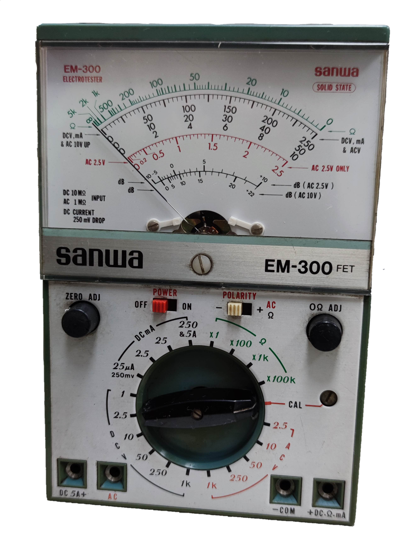 Sanwa Electrotester Solid State Tester EM-300 FET electrical trade tool with analog display and measurement dial