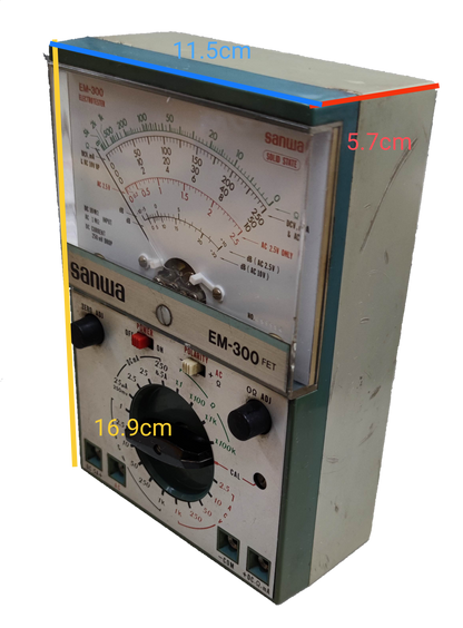 Sanwa Electrotester Solid State Tester EM-300 analog electrical trade tool with measurement dials and knobs
