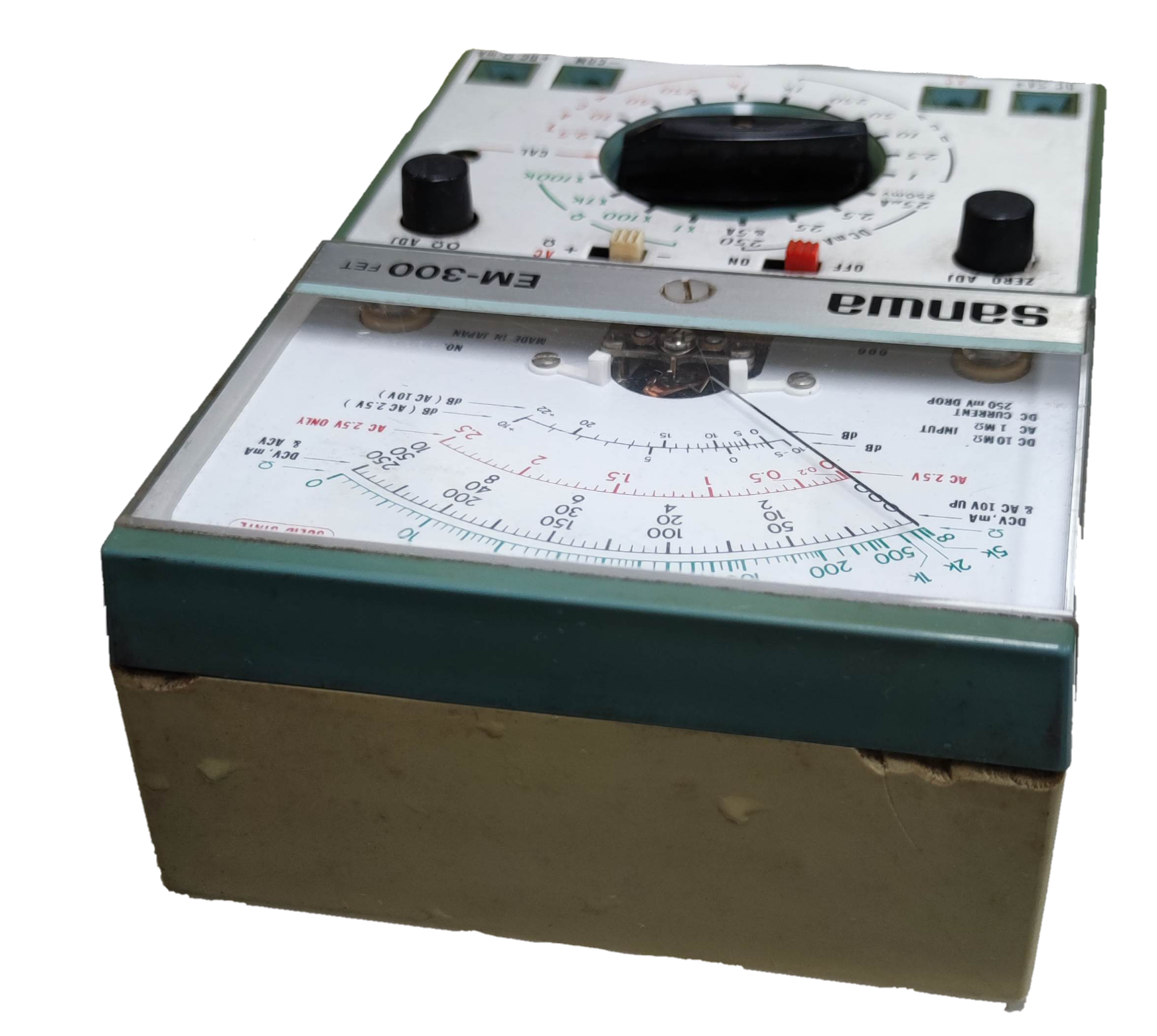 Sanwa Electrotester Solid State Tester EM-300 electrical testing tool with analog dial and knobs