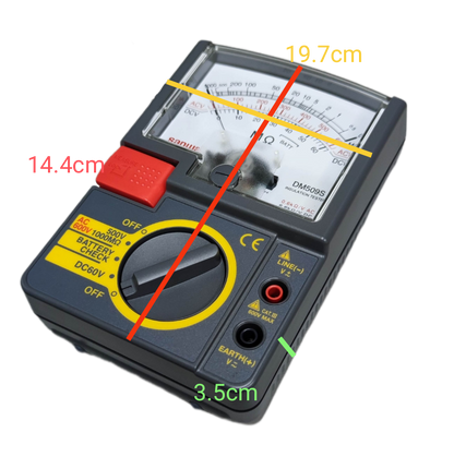 Sanwa Insulation Resistance Tester DM509S with analog display and rotary dial for electrical testing
