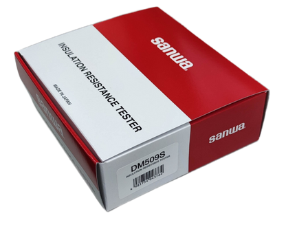 Sanwa Insulation Resistance Tester DM509S in red and white packaging box for electrical trade testing