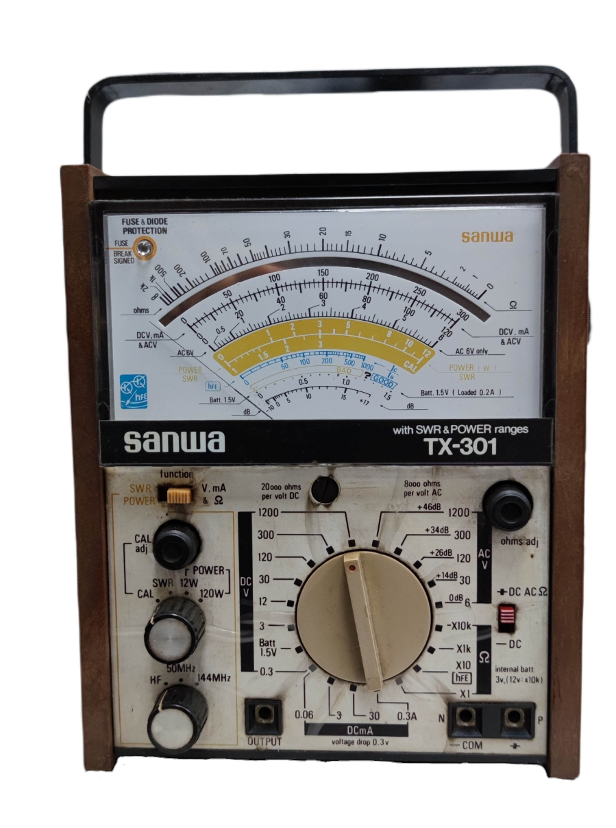 Sanwa Multi Power Tester TX-301 with Fuse Protection analog electrical testing tool with dial and measurement scales