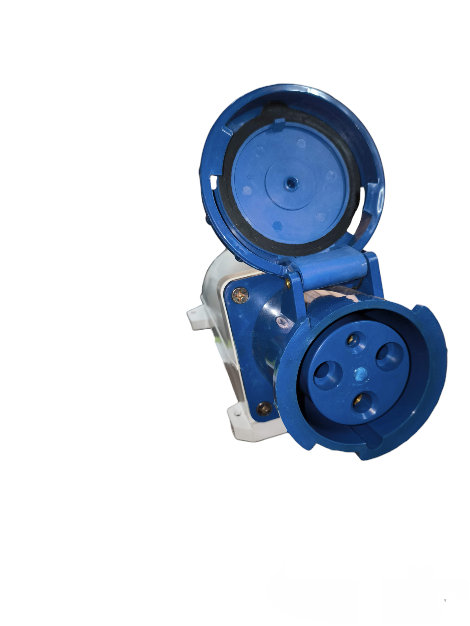 Sassin Industrial Outlet Wall Type 3SP1-133 blue power socket with protective cover open