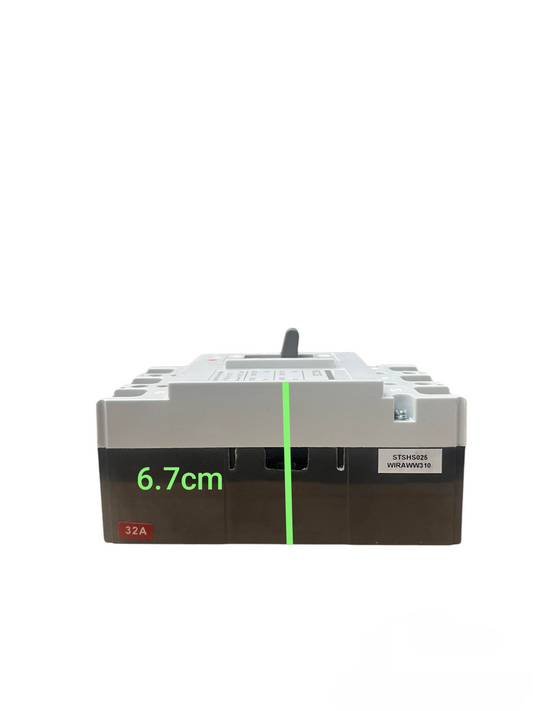 Sassin 32A 3Pole Industrial Circuit Breaker MCCB with compact design and black base