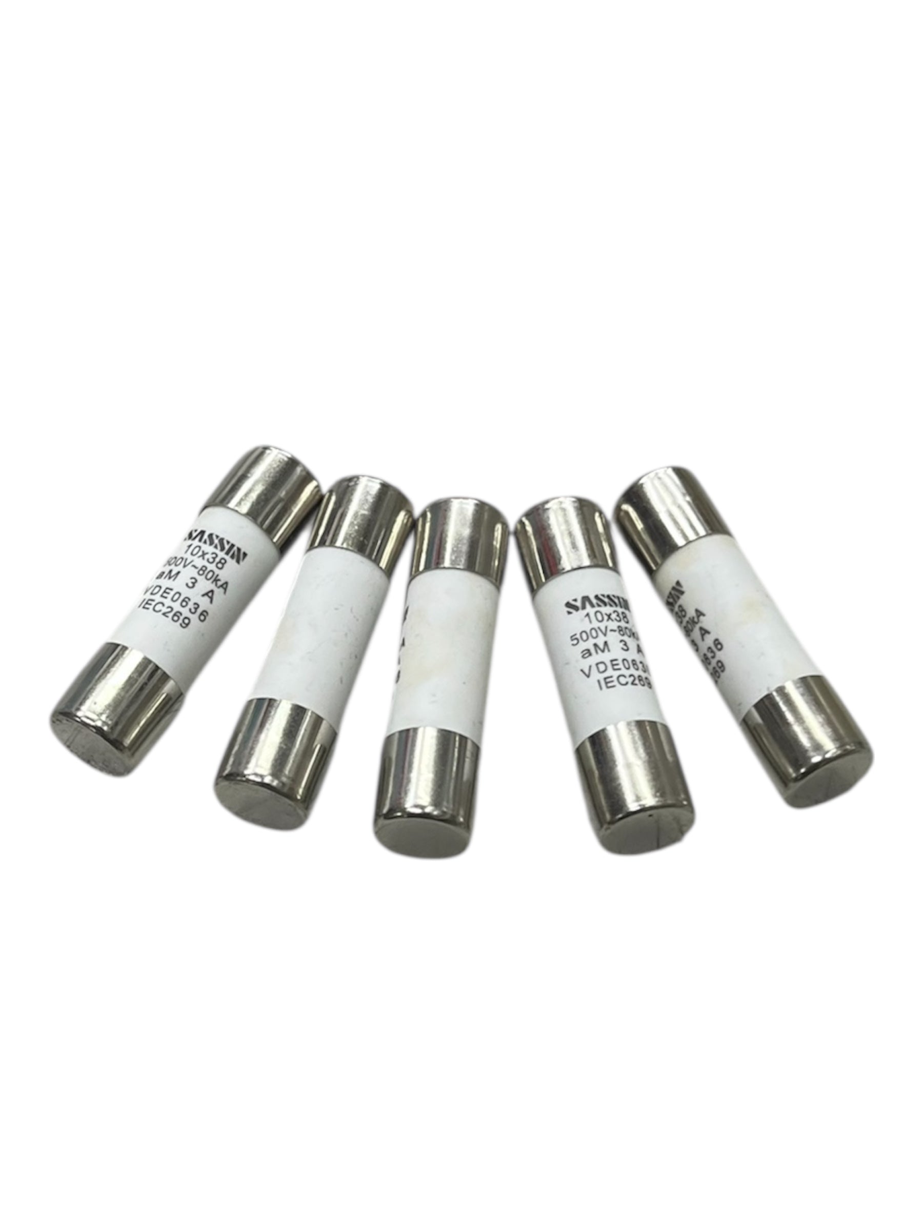 Ceramic Fuse 3A 500V 10x38mm electrical components with metal end caps ideal for circuit protection