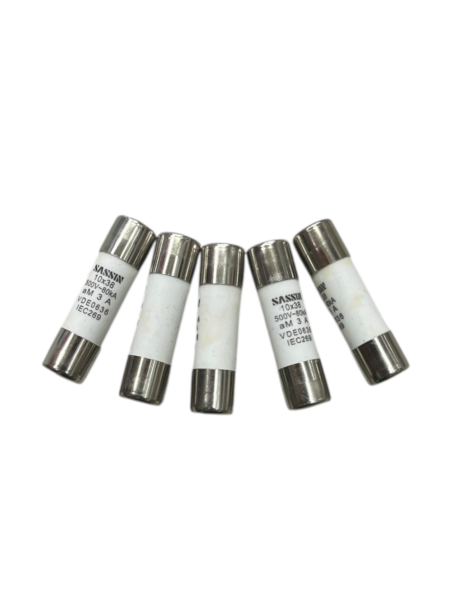 Ceramic Fuse 3A 500V 10x38mm electrical circuitry parts with metal caps from China