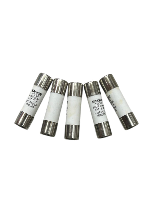 Ceramic Fuse 3A 500V 10x38mm electrical circuitry parts with metal caps from China