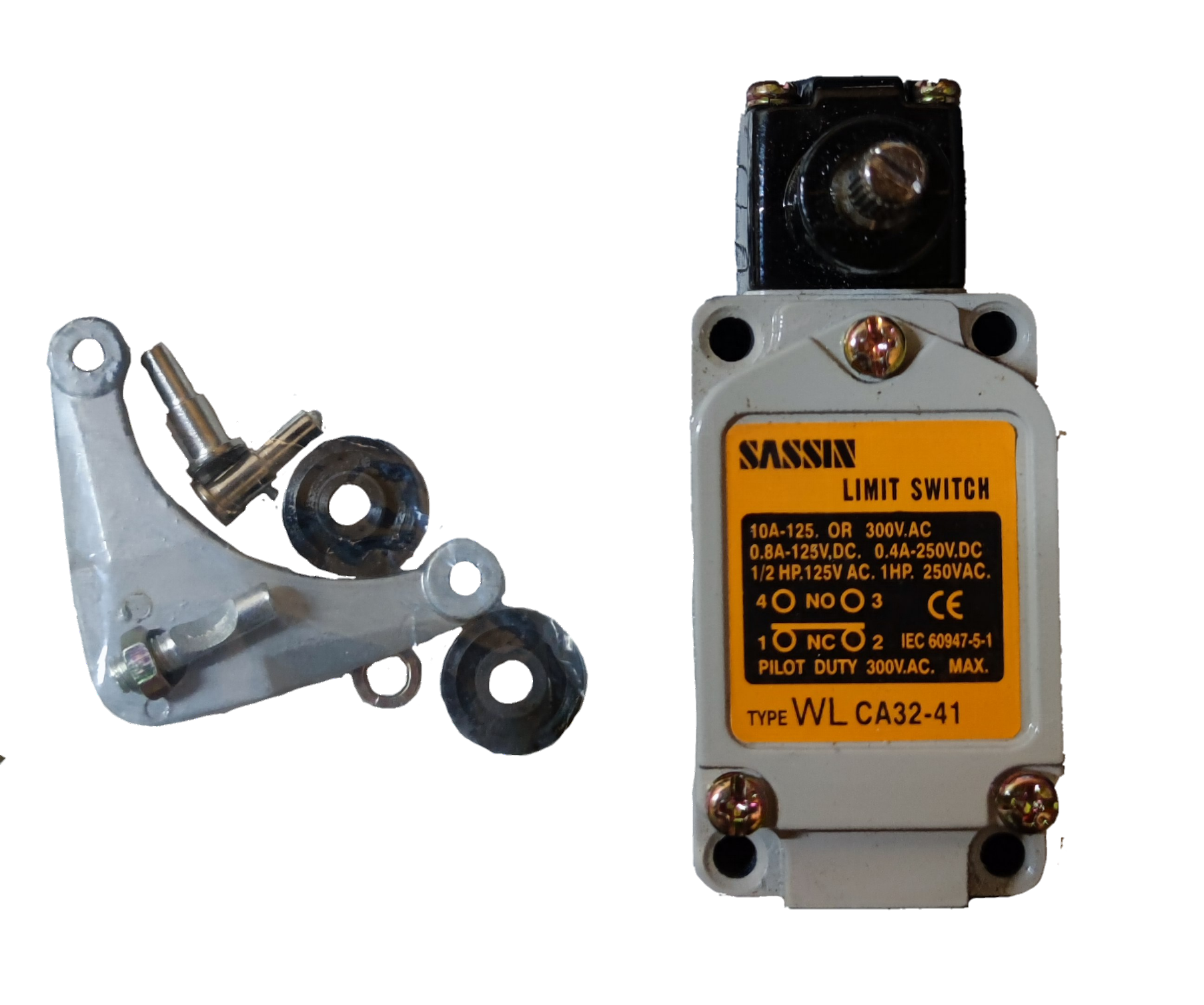 Electx Electrical Supply Limit Switch WLCA32-41 2NO and 2NC with mounting hardware for industrial applications
