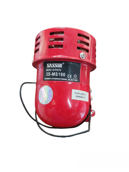 Sassin Mini Siren 220V Red 3S-MS190 security alarm device for CCTV and security systems