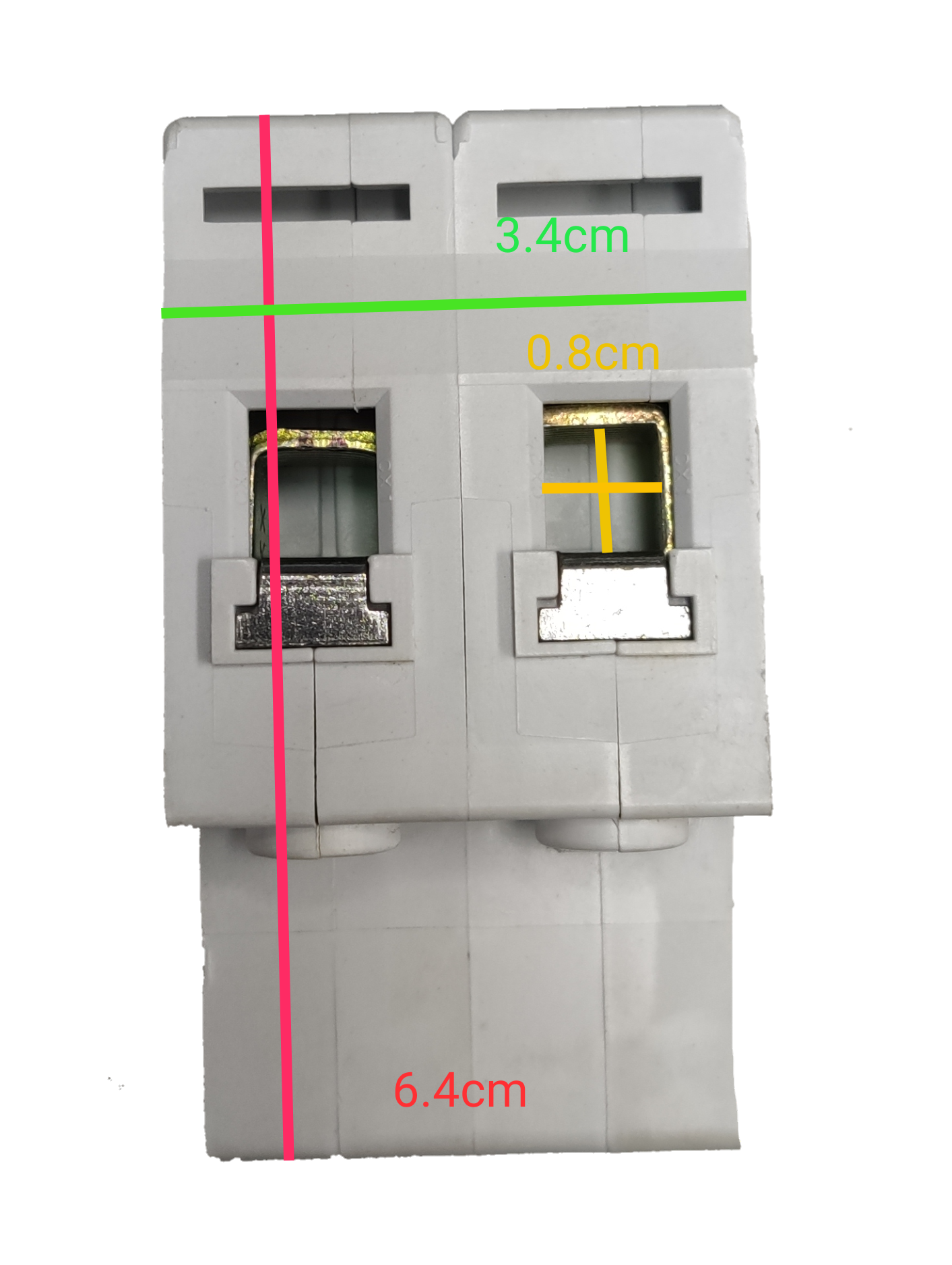 Sassin Miniature Circuit Breaker 25A 2Pole white electrical component with metal contacts