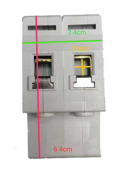 Sassin Miniature Circuit Breaker 25A 2Pole white electrical component with metal contacts