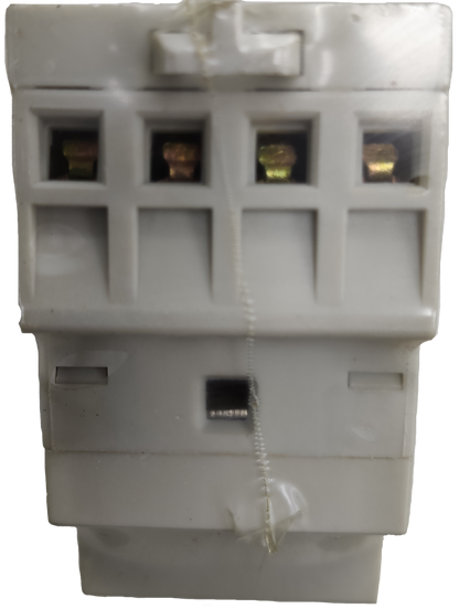 Sassin Miniature Contactor 25A 220V 4NO electrical component with white body and visible copper terminals