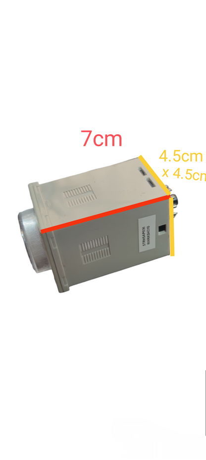 Sassin Multi Range Timer 0-10 Sec 0-5 Sec relay module with panel mount housing and rotary timing knob