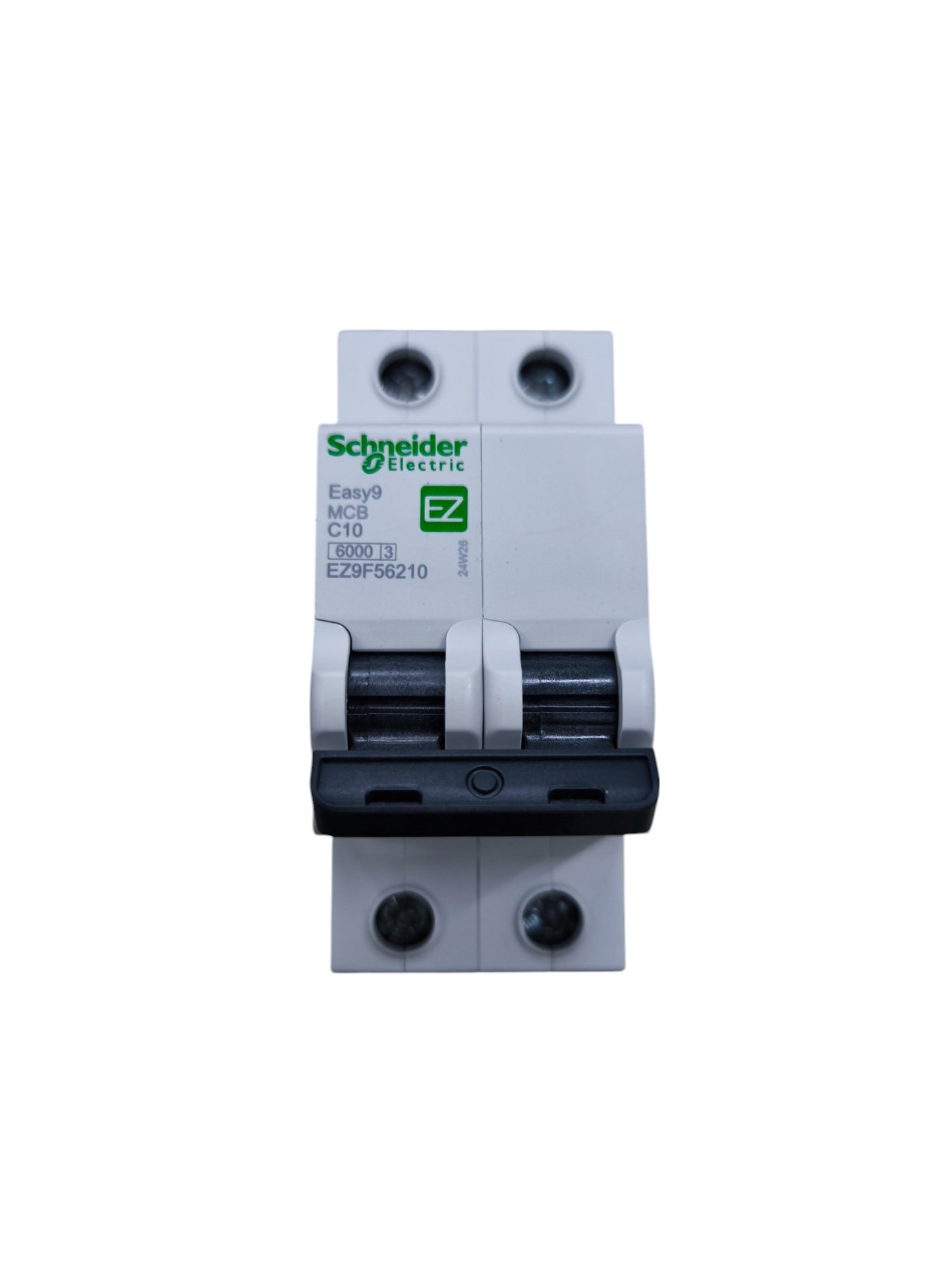 Schneider 10A 2 pole miniature circuit breaker for electrical protection in residential and commercial circuits