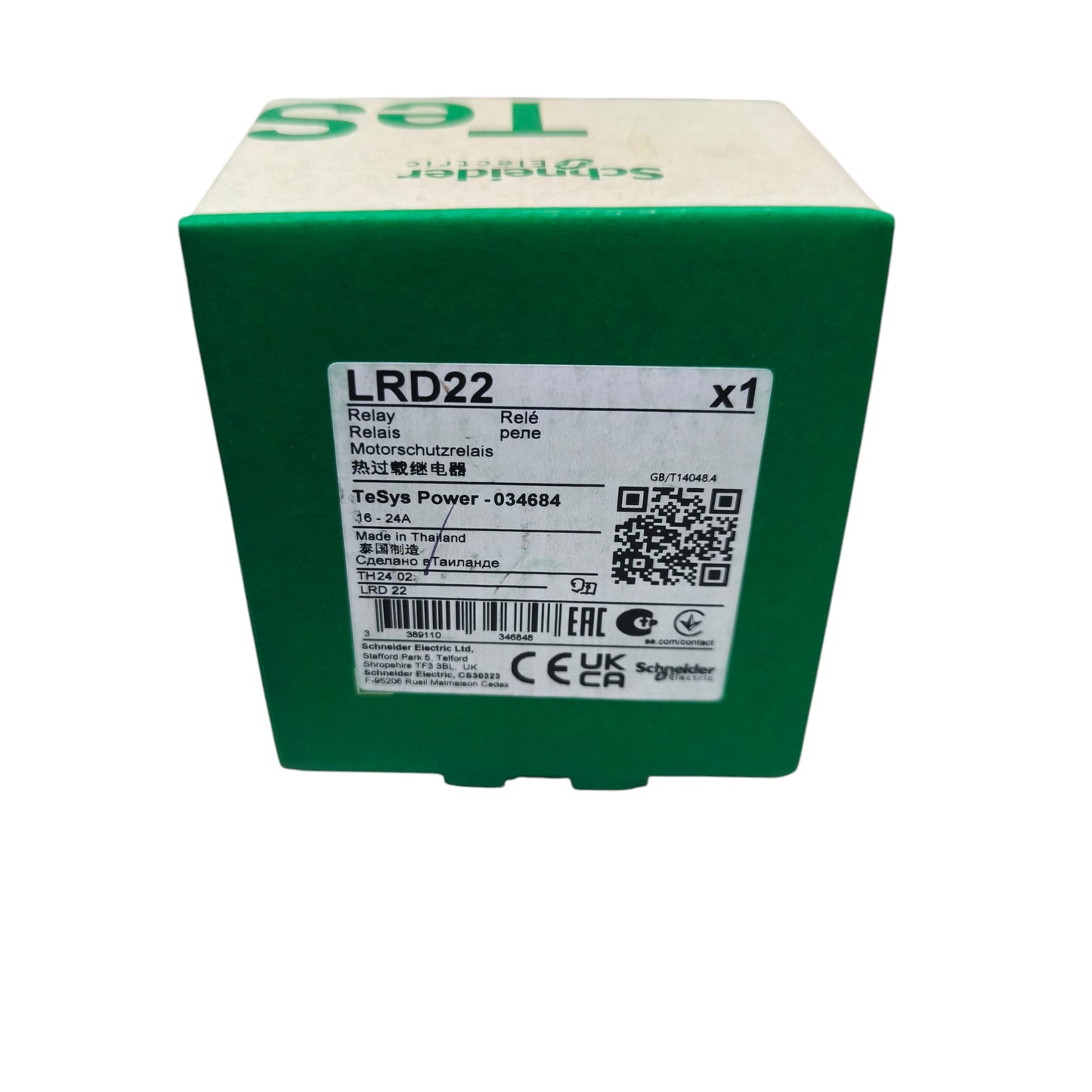 Schneider 16 - 24A Overload Relay LRD22 for motor protection and control applications