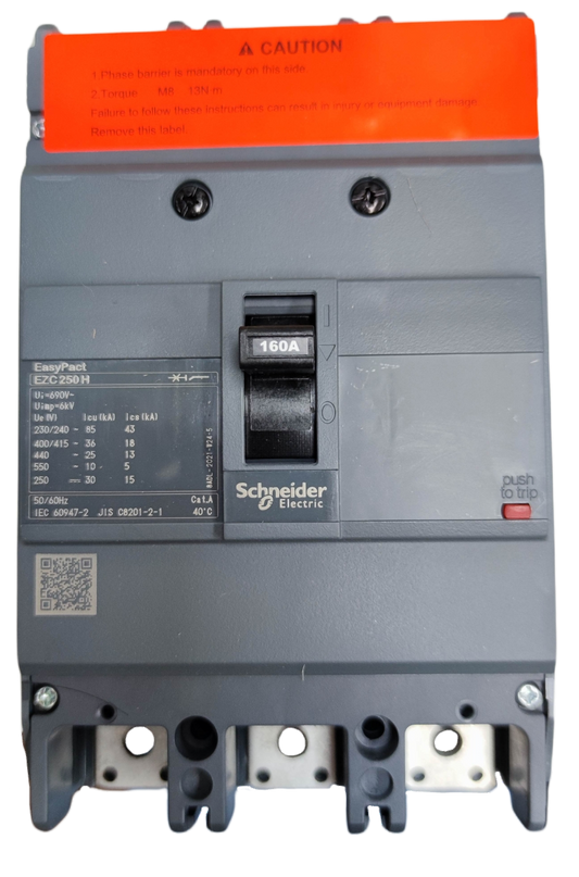 Schneider 160A 3 Pole Industrial Circuit Breaker EasyPact EZC250H electrical component