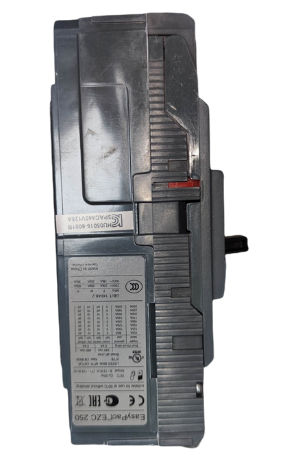 Schneider 160A 3 Pole Industrial Circuit Breaker with detailed specifications label and durable design