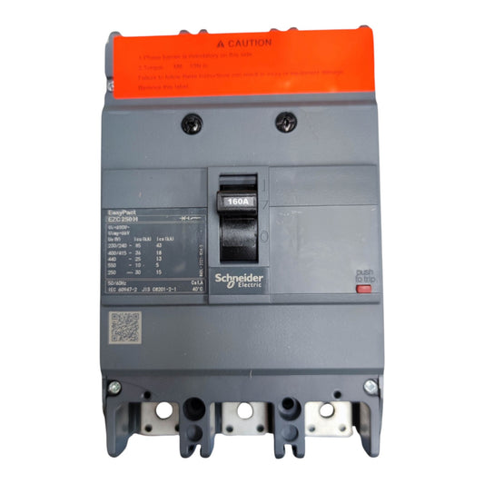 Schneider 160A 3 Pole MCCB Industrial Circuit Breaker 250AF 36KAIC 415V Easy Pact EZC250H3160