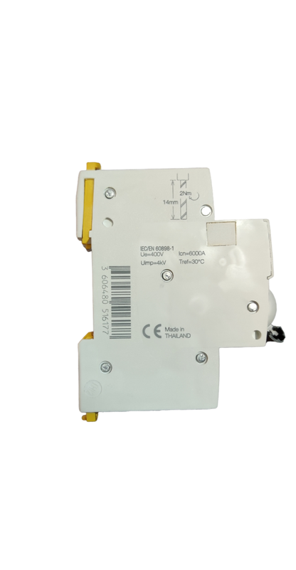 Schneider 16A Miniature Circuit Breaker 6KAIC white electrical component for circuit protection