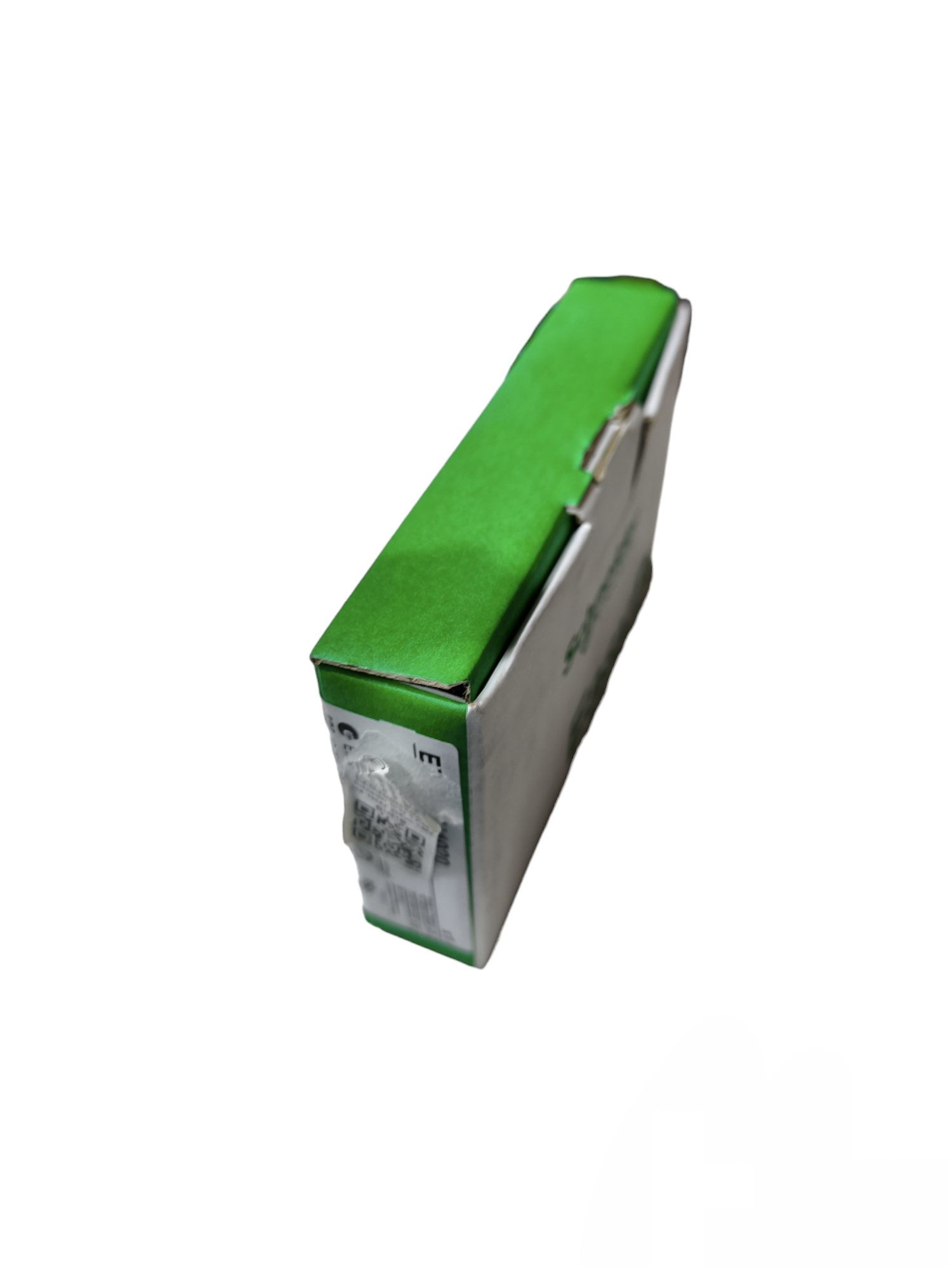 Schneider 20A 1 Pole Industrial Circuit Breaker in green and white packaging for electrical circuitry