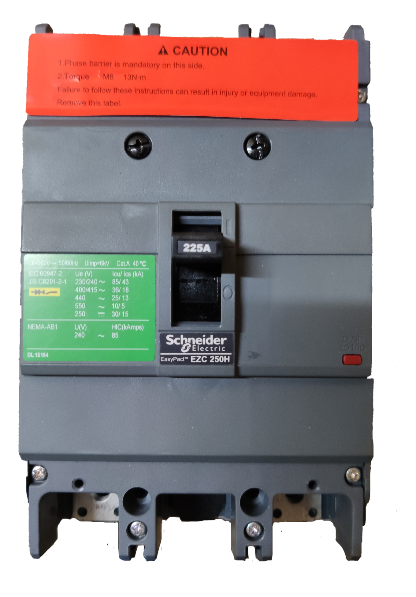 Schneider 225A 2 Pole Breaker Industrial Easy Pact circuit breaker for electrical control