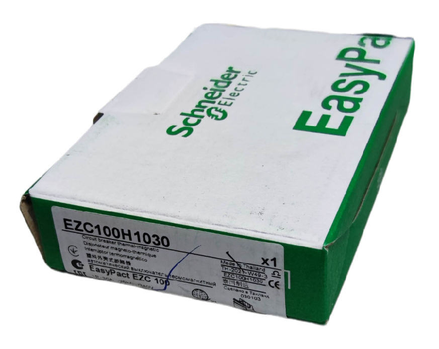 Schneider 30A 1 Pole Industrial Circuit Breaker 25KAIC in EasyPact EZC100H1030 packaging box