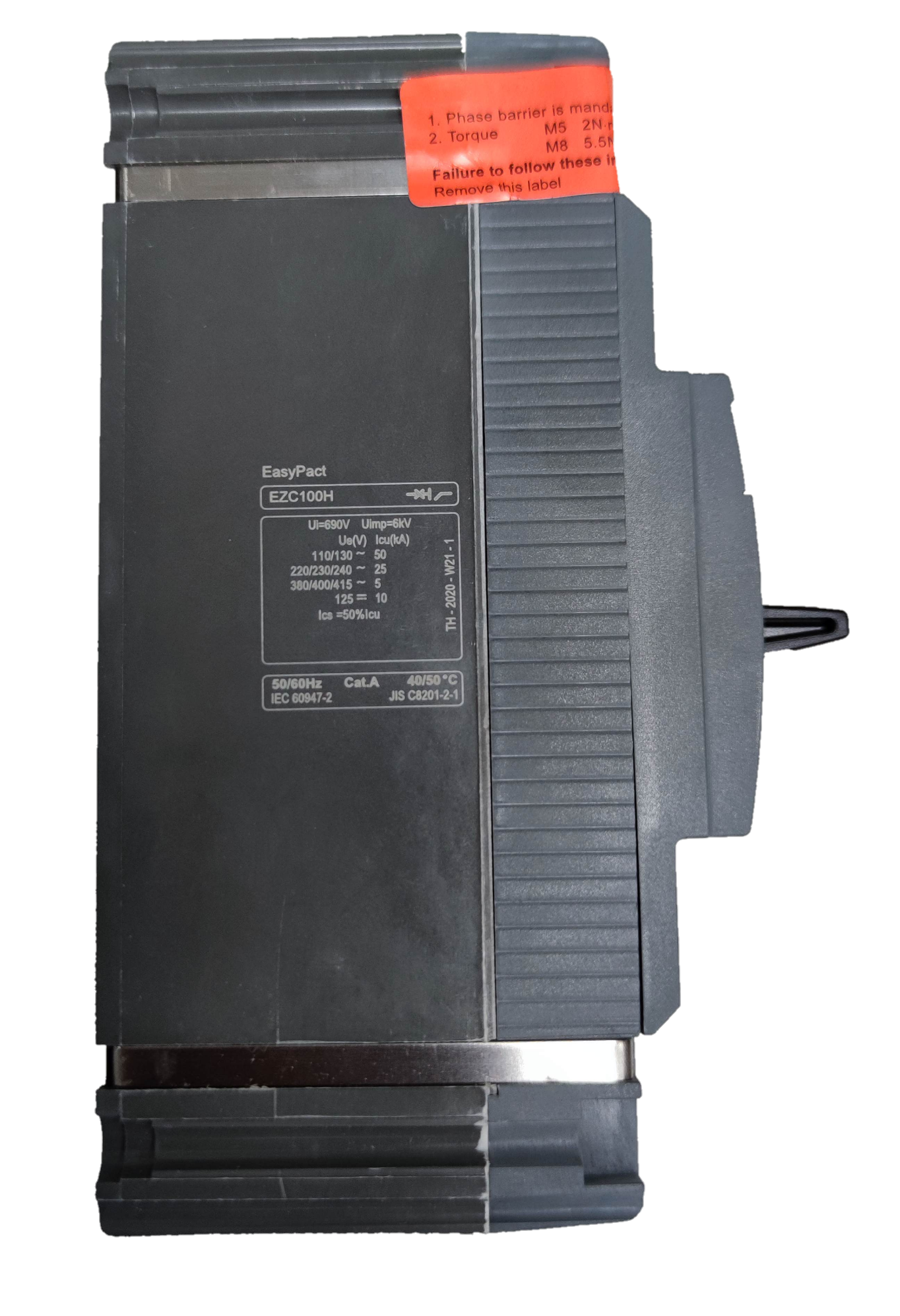 Schneider 30A 1 Pole Industrial Circuit Breaker 25KAIC with EasyPact label and gray housing