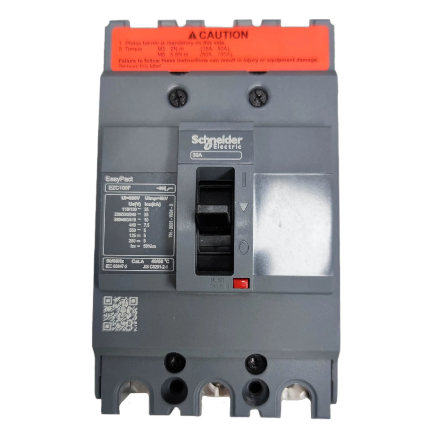 Schneider 30A 3 Pole 5KAIC 220V 100AF Industrial Circuit Breaker Type MCCB Molded Case Circuit Breaker Easy Pact EZC100F3030
