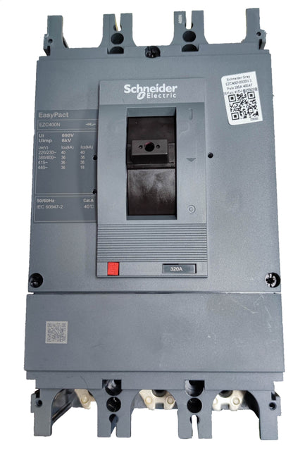 Schneider 320A 3 Pole Industrial Circuit Breaker EasyPact EZC400N electrical component in gray