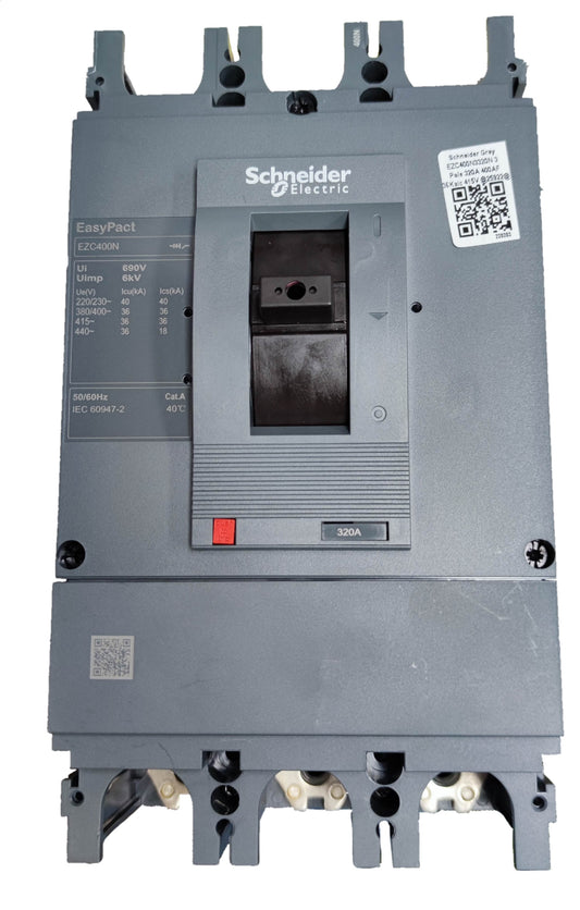 Schneider 320A 3 Pole Industrial Circuit Breaker EasyPact EZC400N electrical component in gray