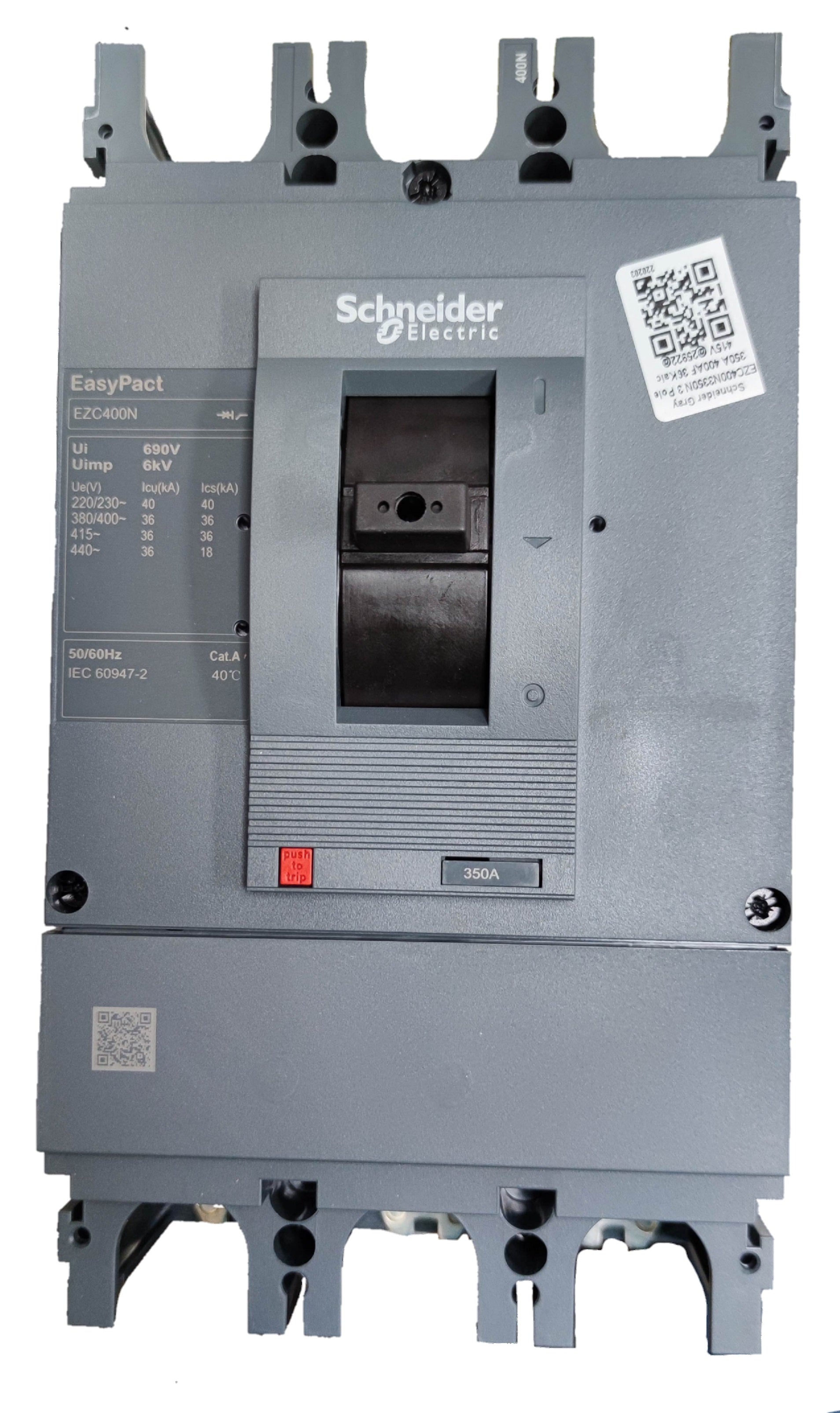 Schneider 350A 3 Pole Industrial Circuit Breaker EasyPact model for electrical protection