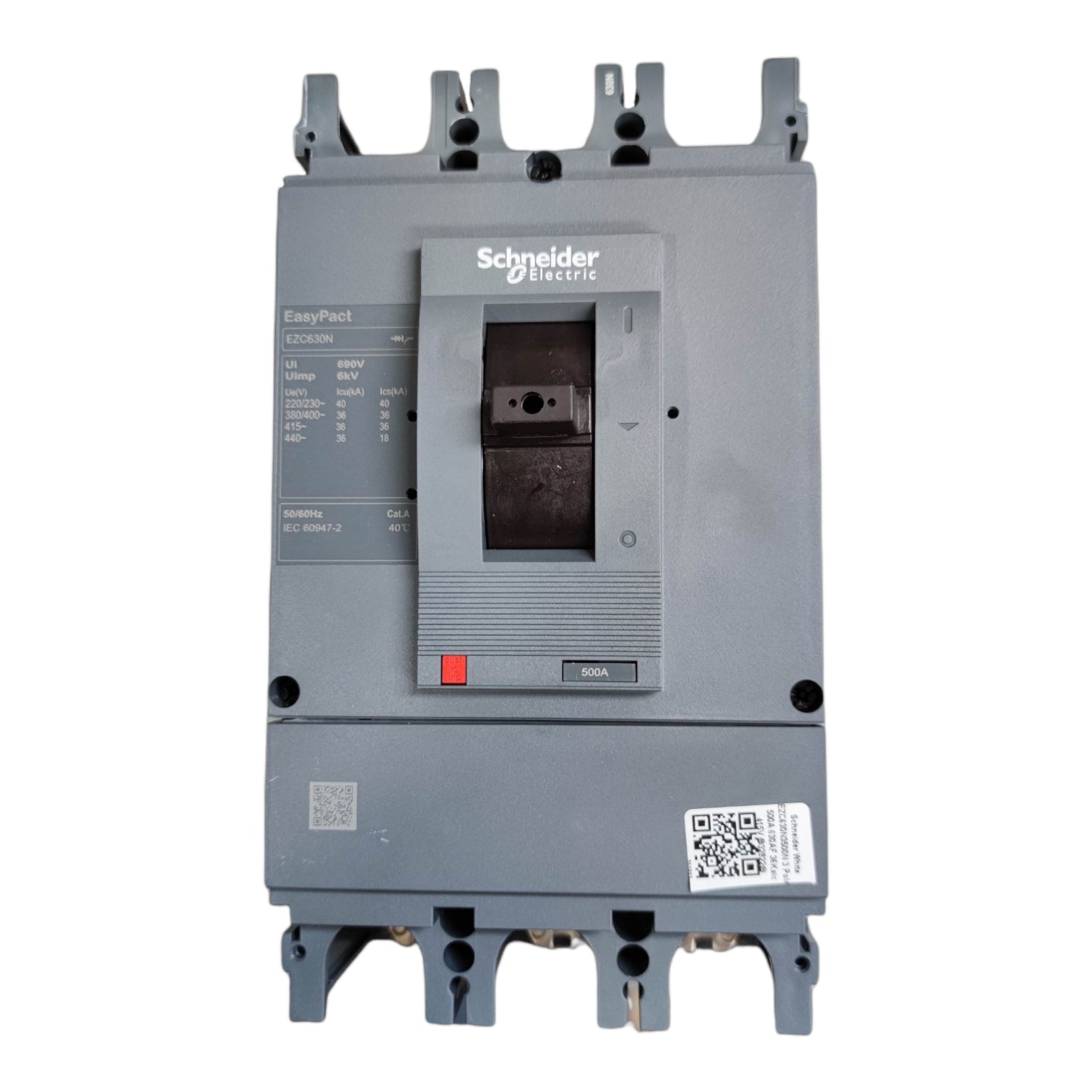 Schneider 600A 3 Pole Industrial Circuit Breaker with EasyPact design for reliable electrical protection