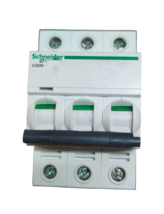 Schneider 63A Miniature Circuit Breaker 3 Pole electrical protection device with white casing
