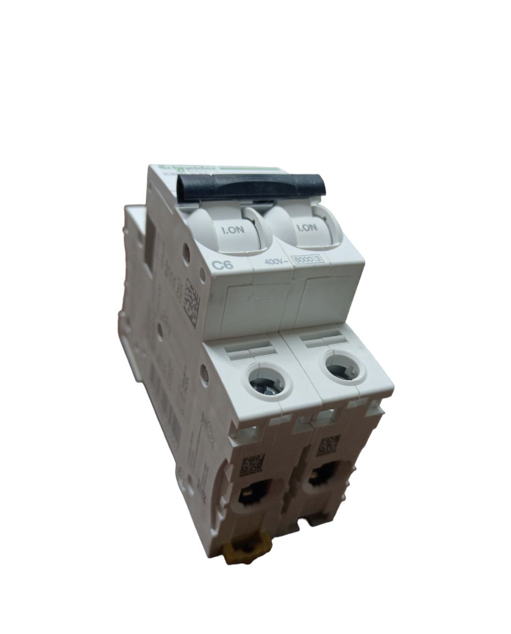 Schneider 6A 2 pole miniature circuit breaker with dual switches for electrical safety