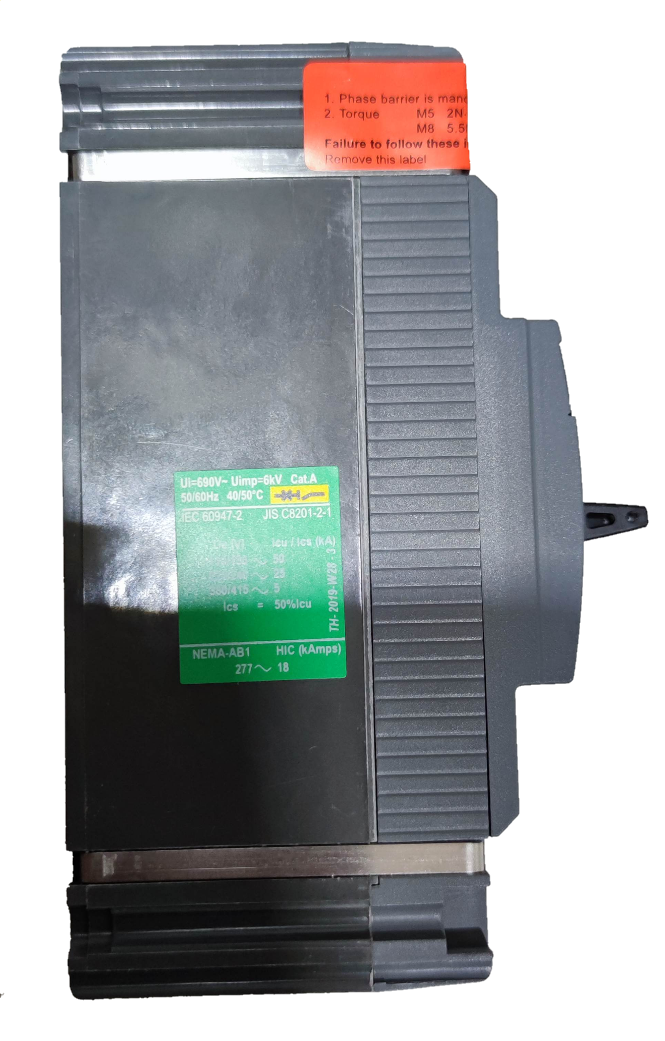 Schneider 75A 1 Pole Industrial Circuit Breaker electrical circuitry component in black and gray