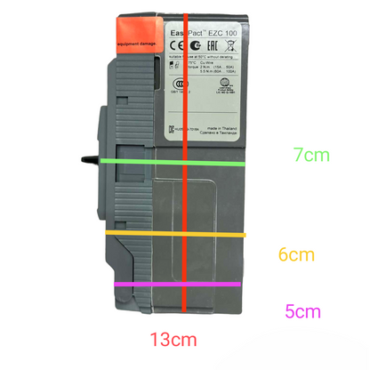 Schneider 80A 2P Industrial Circuit Breaker with compact design and detailed labeling