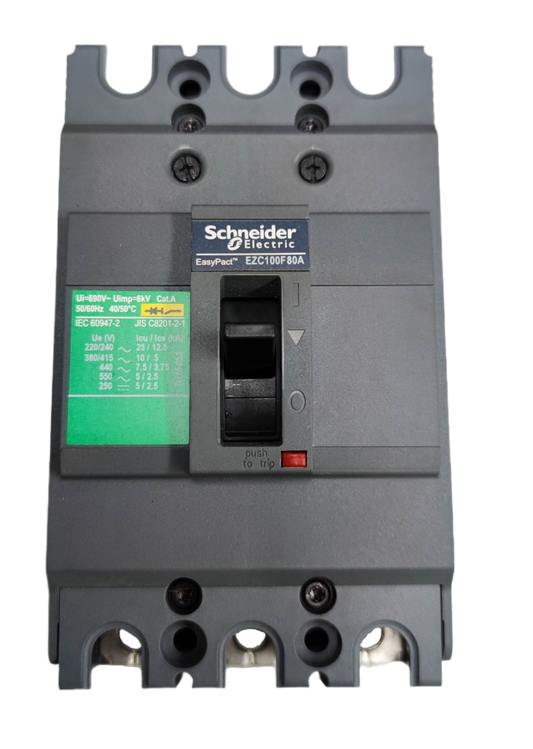 Schneider 80A 3 Phase Circuit Breaker EZC100F electrical switch for power protection