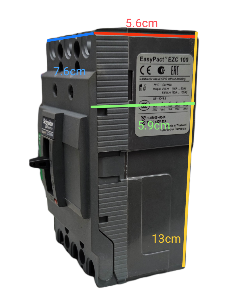 Schneider 80A 3 Phase Circuit Breaker EZC100F electrical component with compact design