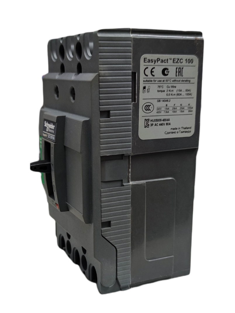 Schneider 80A 3 Phase Circuit Breaker EZC100F EasyPact EZC 100 electrical circuitry part