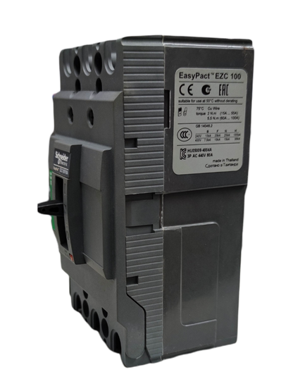Schneider 80A 3 Phase Circuit Breaker EZC100F EasyPact EZC 100 electrical circuitry part
