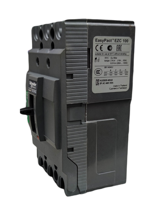 Schneider 80A 3 Phase Circuit Breaker EZC100F EasyPact EZC 100 electrical circuitry part