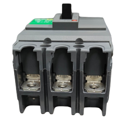 Schneider 80A 3 Phase Circuit Breaker EZC100F front view showing three connection terminals