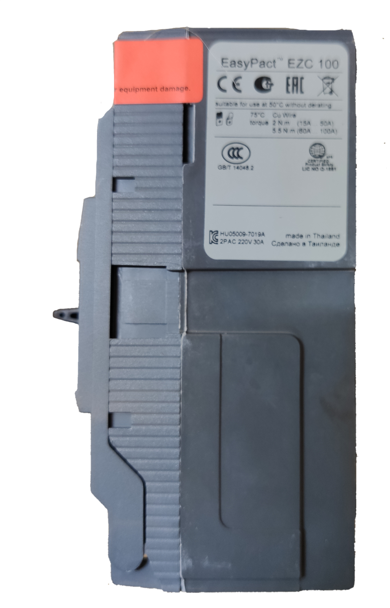 Schneider 100A 2 Pole Breaker Industrial Easy Pact electrical circuitry component in gray and black