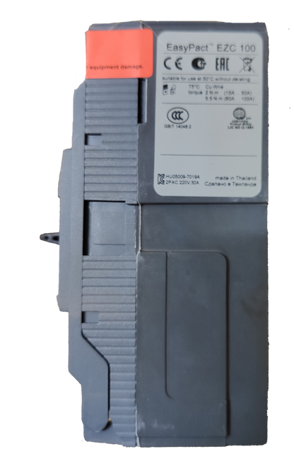 Schneider 20A 2 Pole Breaker Industrial Easy Pact circuit breaker with gray body and label